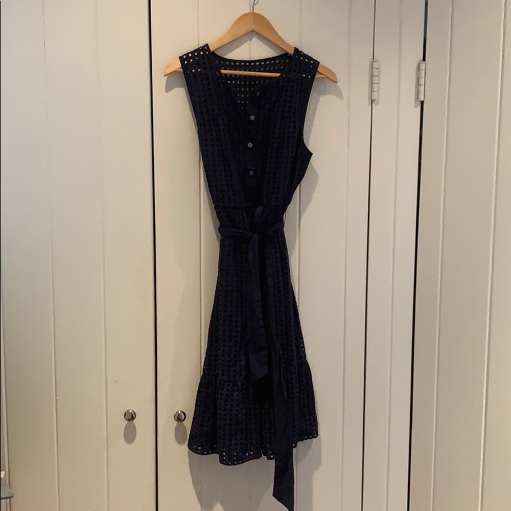 J. crew navy eyelet dress (NEW - no tags)